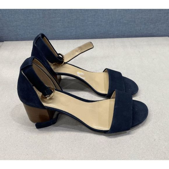 MICHAEL MICHAEL KORS Lena Leather Sandal Size Navy - Picture 3 of 7